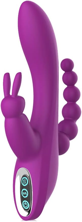 3 in 1 G-Spot Rabbit Anal Dildo Vibrator Adult Sex Toys with 7 Vibrating Modes for Women - Adorime Silicone Waterproof Rechargeable Clitoris Vagina Stimulator Massager Sex Things for Solo or Couples