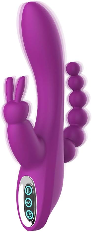 3 in 1 G-Spot Rabbit Anal Dildo Vibrator Adult Sex Toys with 7 Vibrating Modes for Women - Adorime Silicone Waterproof Rechargeable Clitoris Vagina Stimulator Massager Sex Things for Solo or Couples