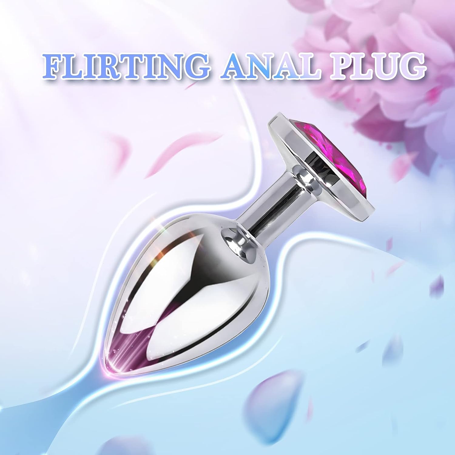 Anal Plug Adult Sex Toy,Jeweled Anal Toys Adult Sex Toys Games Butt Plug,Personal Anal Plug Sex Toy for Adult Women,Men and Couples,Rose Jeweled G Spot Anal Beads Anal Toy