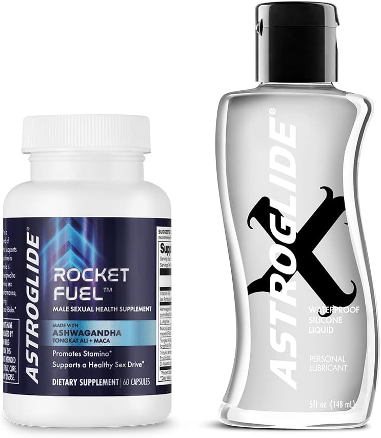 Astroglide Performance Enhancement Bundle | Supports Sex Drive, Stamina, Energy  Comfort | Rocket Fuel™ (60 Capsules) and Silicone-Based Personal Lube (5 oz.) | for Couples, Men and Women