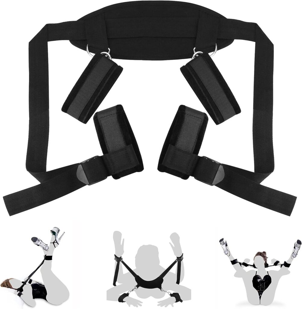 BDSMS Bed Restraints Kit Sex Toys Wrist Leg Restraint Straps Hand  Ankle Cuffs Adults Bed Sex Bondage Restraints Set Sex Play for Couples