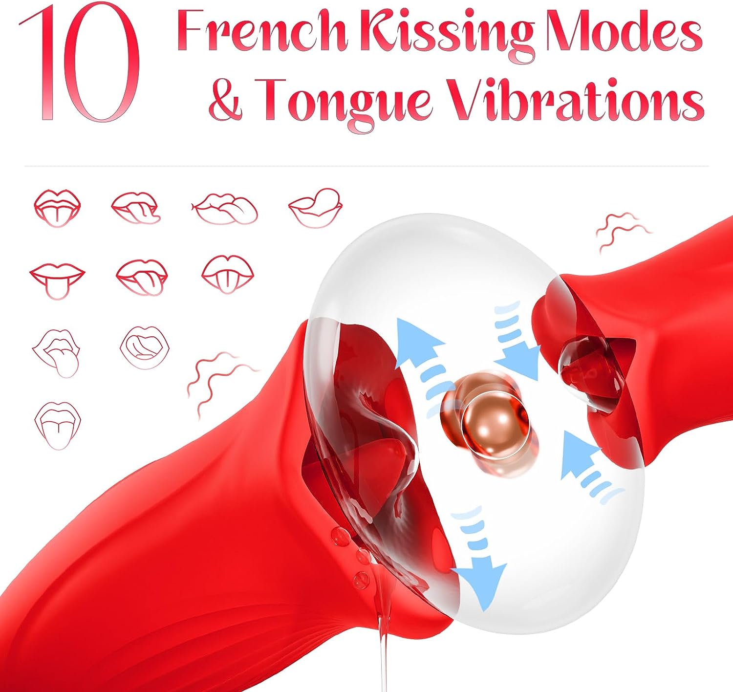 Oral Sex Toy with 10 Kissing Patterns, Vibrations and Flapping Dildo Vibrator, Adult Sex Toys Women Sex Toy Tongue Clitoral Vibrators Adult Toys, Female Sex Toys Couple Sex Toys