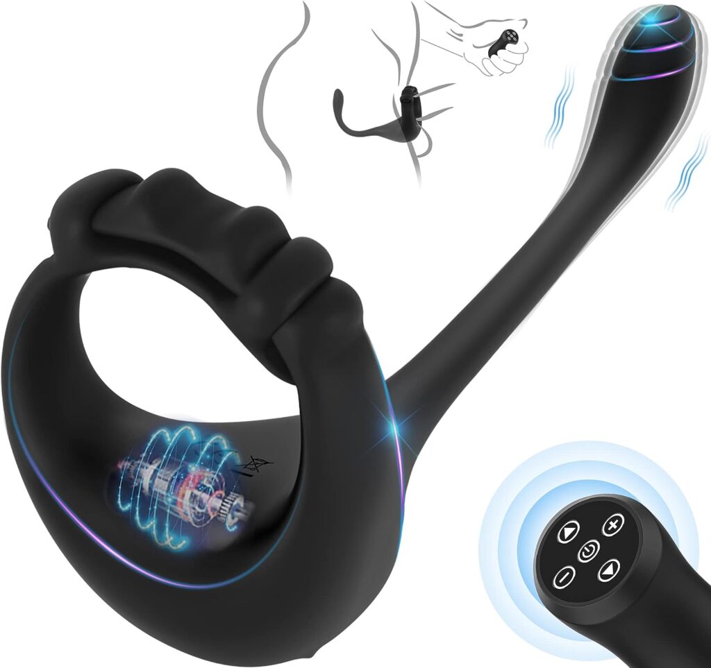 Taint Buzzing Cock Ring with Bullet - LATUNE Caden, 3 in 1 Vibrating Taint Teaser with Remote, 10 Frequencies, Adjustable Penis Ring  Anal Vibrator, Sex Toys for Men