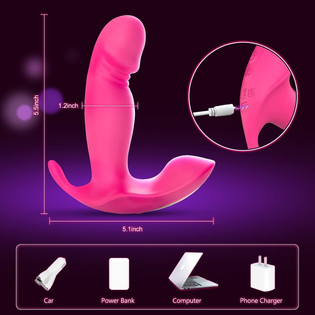 Wearable G Spot Dildo Vibrators Adult Sex Toys for Women or Men, App Remote Control Panty Clit Mini Vibrator with 10 Quickly Wiggling  Vibrating Modes Vibrating Panties Quite Rose Dildos Sex Machine