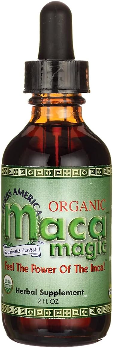 Maca Magic: 100% Organic Liquid Extract (2oz) Peruvian Premium Grade Maca - Full Spectrum Blend of Black Maca, Red Maca, Purple Maca, and Yellow Maca - Certified Organic - Raw Vegan