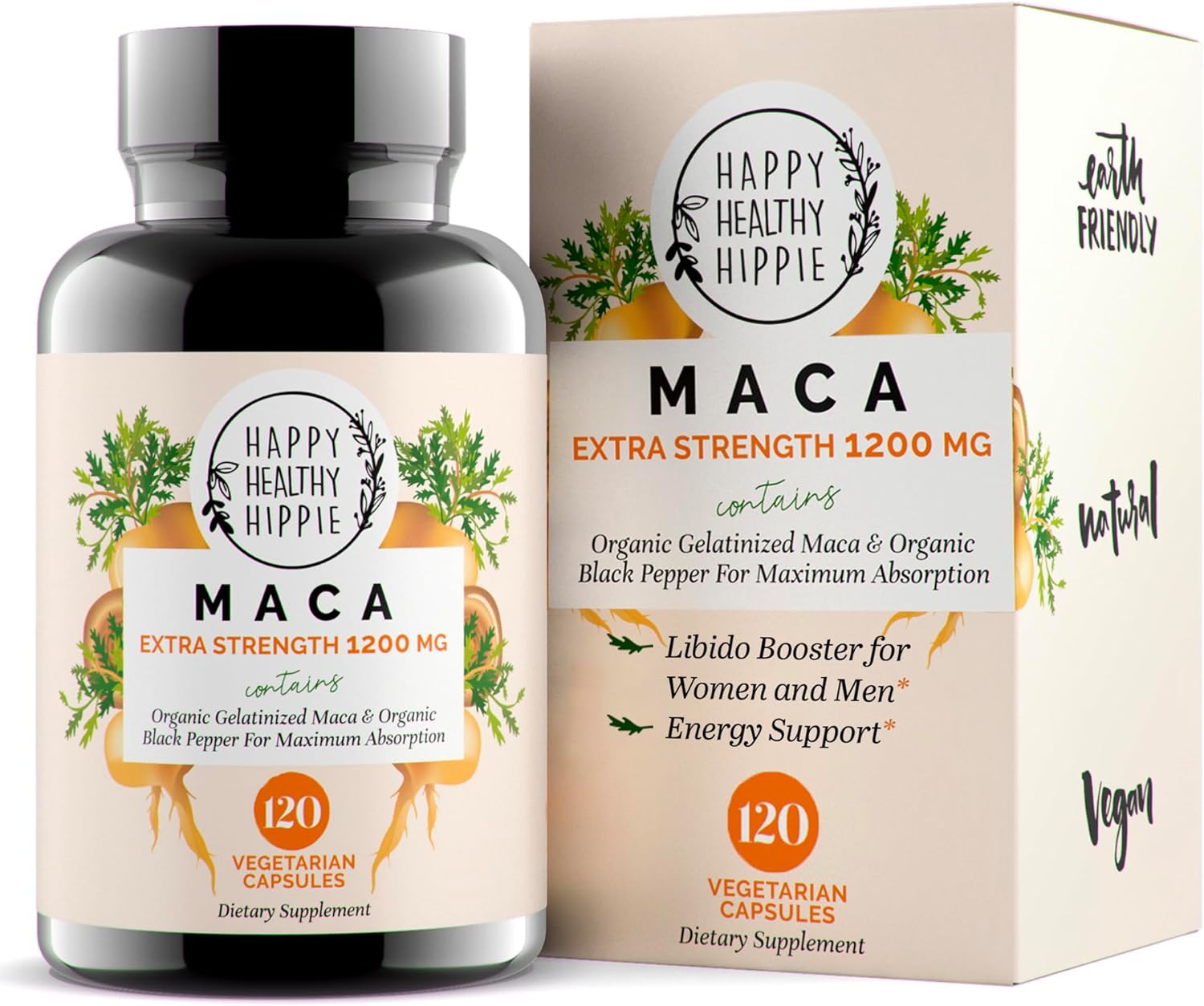 Organic Maca Root Capsules for Women – Female Libido Booster for Women Fast Acting - 1200mg Maca Powder – Energy Pills from Peru | Libido Enhancer for Performance | Fast Absorption  Potent, 120 ct