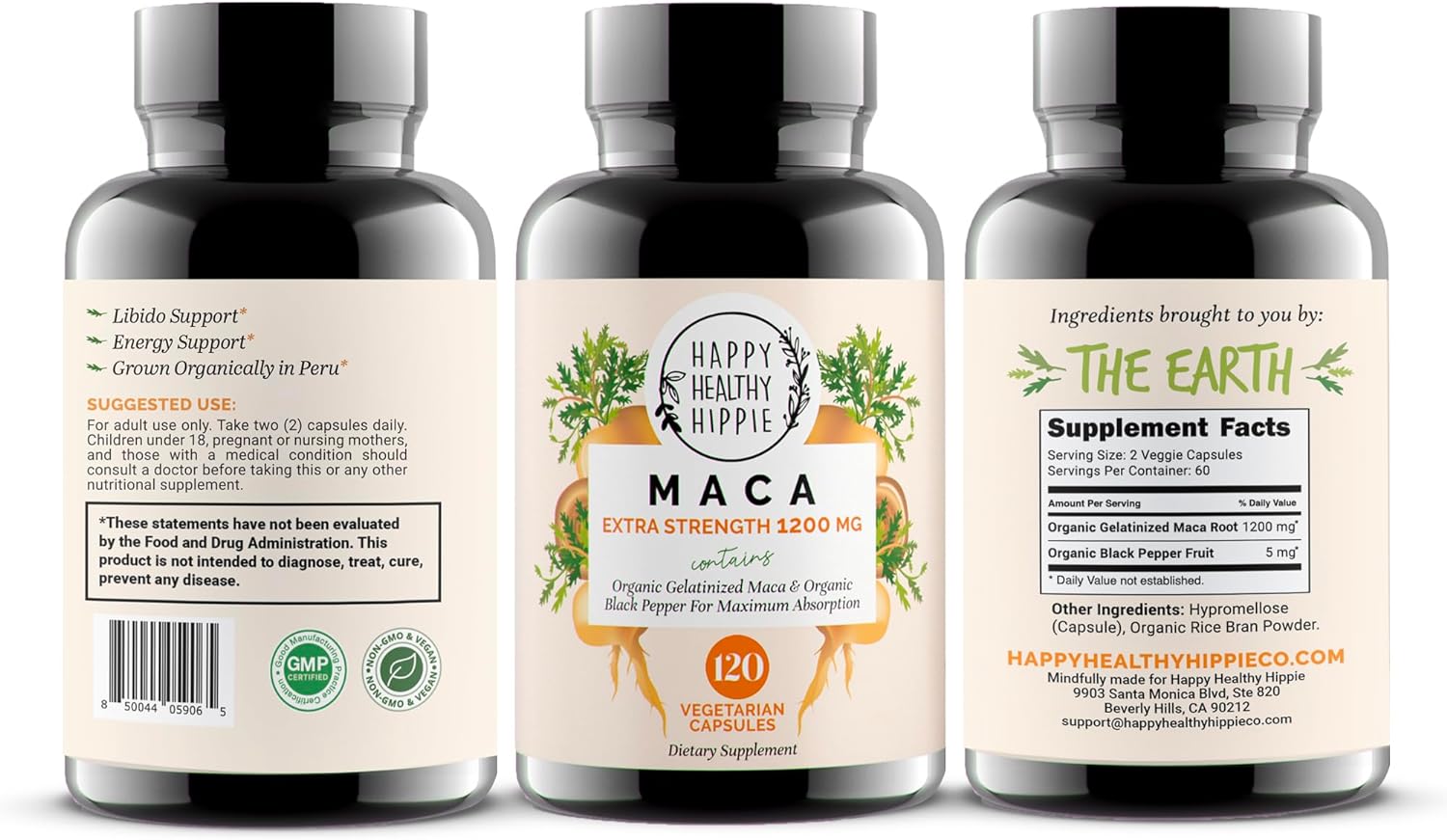 Organic Maca Root Capsules for Women – Female Libido Booster for Women Fast Acting - 1200mg Maca Powder – Energy Pills from Peru | Libido Enhancer for Performance | Fast Absorption  Potent, 120 ct