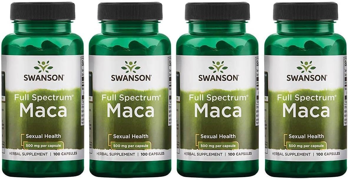 Swanson Maca 500 Milligrams 100 Capsules (4 Pack)